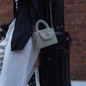Silver Hand Beaded Purse